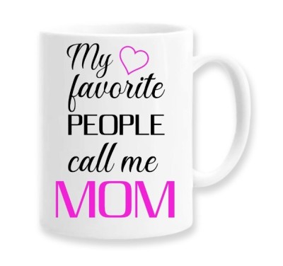 Cana alba personalizata &amp;quot;my favorite people call me mom&amp;quot;, INOVATIX&amp;reg;. 330ml foto
