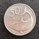 Cook Islands moneda 50 Pence 1987 km # 36 moneda rara cupru nichel, Australia si Oceania