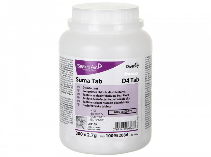 Dezinfectant Alimentar Pastile Cloramina Diversey Suma Tab D4, 300 Tablete