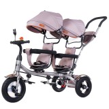 Tricicleta Gemeni Chipolino 2Play Humus, Roti Cauciuc Gonflabile, Copertine, Centuri Siguranta, Cos Depozitare, Ghidon Claxon