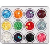 Cumpara ieftin Set nail art 12 buc - flori cu gaură, 5g, LION COSMETICS