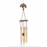 Clopotel de vant cu 5 tuburi sonore metalice pentru casa sau gradina, model Feng-Shui cu elefanti