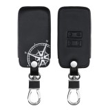 Husa Cheie Auto pentru Renault / Dacia - 4 Butoane - Keyless Go, kwmobile, Piele ecologica, Negru / Alb, 44637.45