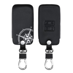 Husa Cheie Auto pentru Renault / Dacia - 4 Butoane - Keyless Go, kwmobile, Piele ecologica, Negru / Alb, 44637.45
