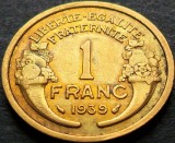 Moneda istorica 1 FRANC - FRANTA, anul 1939 * cod 4432 = excelenta