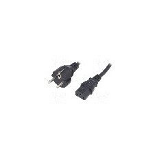 Cablu alimentare AC, 1.8m, 3 fire, culoare negru, CEE 7/7 (E/F) mufa, IEC C13 mama, LIAN DUNG -