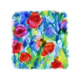 Cumpara ieftin Sticker decorativ, Trandafiri, Rosu, 55 cm, 6603ST, Oem