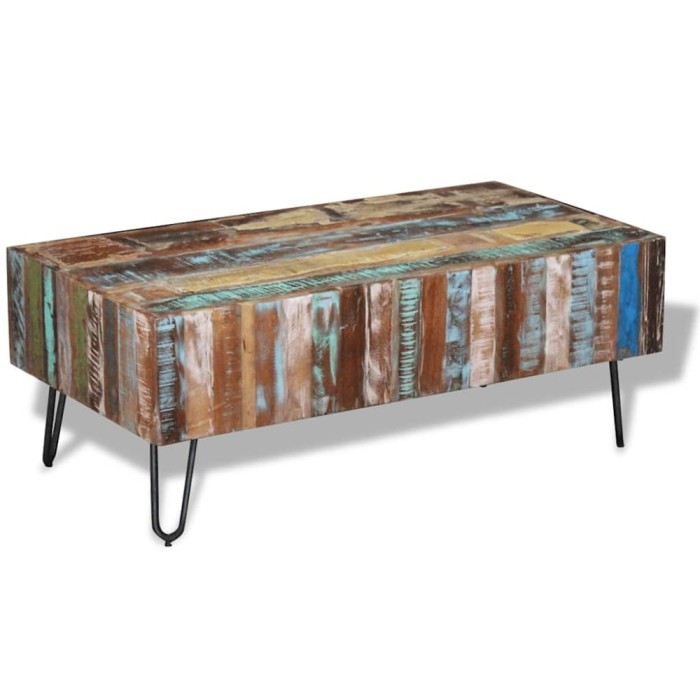 vidaXL Măsuță de cafea, 100 x 50 x 38 cm, lemn masiv reciclat