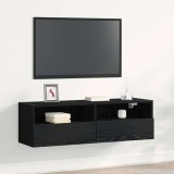 VidaXL Dulap TV de perete, stejar negru, 100x30x30 cm, lemn prelucrat