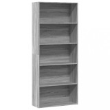 Gossi biblioteca, gri sonoma, 80x30x189 cm, lemn prelucrat