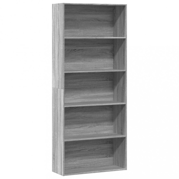Gossi biblioteca, gri sonoma, 80x30x189 cm, lemn prelucrat