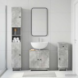 Cumpara ieftin Set de cabinet pentru baie cu 3 piese EDE Gri Beton