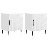 vidaXL Dulap de noapte 2 pcs Alb foarte lucios 43 x 34,5 x 50 cm 894804