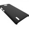 Husa tip capac plastic cauciucat neagra pentru Huawei Ascend G740 (Orange Yumo)