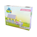 Set creativ de constructie Grajdul Cailor, 459 piese, Meli EduKinder World