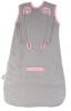 Sac de dormit multifunctional Slumbersac Grey Pink Elephant Travel, 6-18 luni, 2.5 Tog, pentru carucior/scaun auto, bumbac 100%
