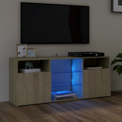 Comodă TV cu lumini LED, stejar sonoma, 120x30x50 cm foto