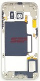 Carcasa Mijloc Samsung Galaxy S6 Edge G925 Albă Originală + Geam Cameră - Bulk