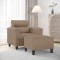vidaXL Fotoliu canapea cu taburet, cappuccino, 60 cm, piele ecologică 3201241