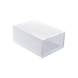 Cutie pentru pantofi, flippy, tip sertar, din plastic, stivuibila, usa frontala, 31 x 21.5 x 12.5 cm, transparent