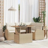 Cumpara ieftin Set de canapele pentru gradina 5 pcs Bej Rattan poli