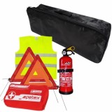 Set prim ajutor auto Cridem cu stingator 1 kg, 2 triunghiuri si geanta