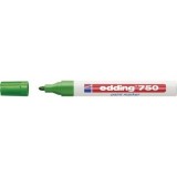 Marker permanent Edding 750, cu vopsea, corp metalic, varf rotund, 2-4 mm, verde