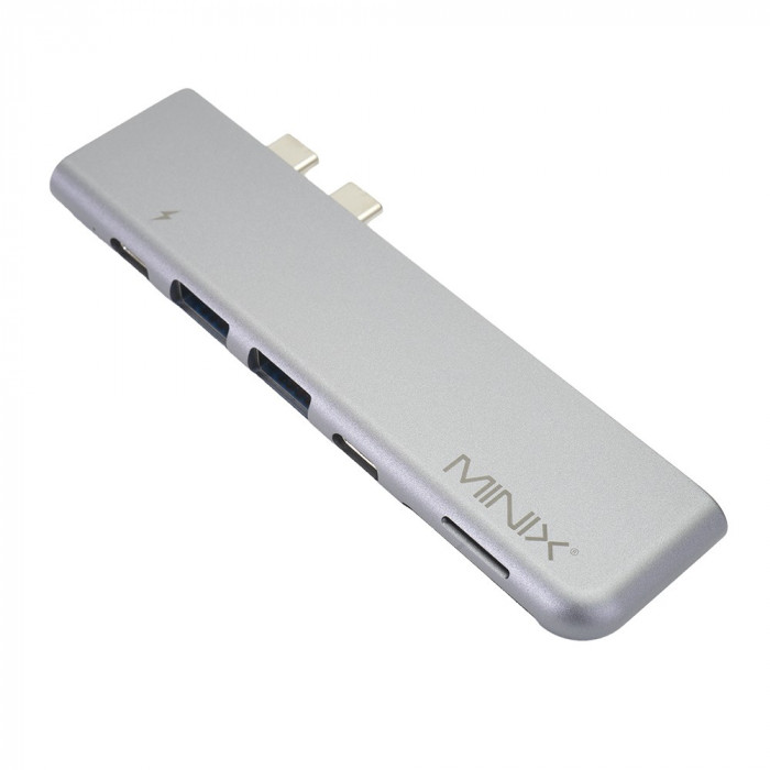 Resigilat : Adaptor Multiport USB MINIX NEO C-DGR Dual USB-C pentru MacBook Pro