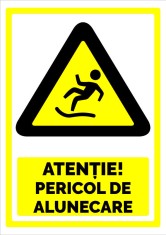 Indicator pentru atentie pericol de alunecare foto