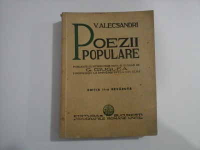 POEZII POPULARE - V. ALECSANDRI foto