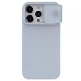 Cumpara ieftin Husa iPhone 15 Pro Max cu Protectie Camera Nillkin SMS Gri, Techsuit