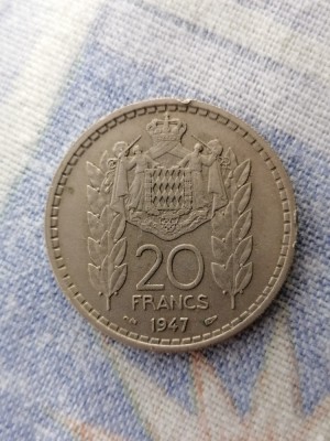 20 FRANCS 1947 - MONACO foto