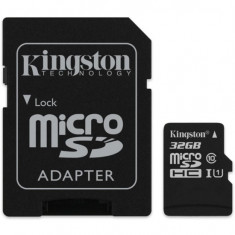 Card de Memorie MicroSD HC Kingston Canvas Select 32 GB Clasa 10 Viteza citire 80MBs Adaptor SD foto