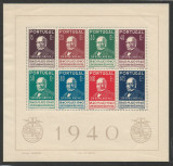 Portugalia 1940 Mi 622/29 bl 3 MNH - 100 de ani de timbre, Nestampilat