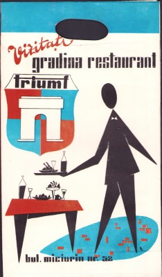 HST Pungă reclamă restaurant Triumf Casa comenzi Unic Rom&amp;acirc;nia comunistă foto