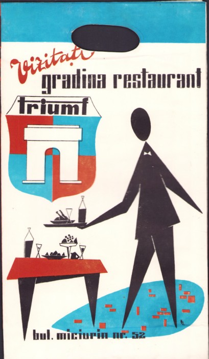 HST Pungă reclamă restaurant Triumf Casa comenzi Unic Rom&acirc;nia comunistă