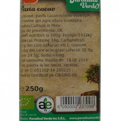 Pasta Cacao Bio Paradisul Verde Et 250gr