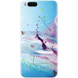 Husa silicon pentru Xiaomi Mi Note 3, Artistic Paint Splash Purple Butterflies