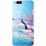 Husa silicon pentru Xiaomi Mi Note 3, Artistic Paint Splash Purple Butterflies