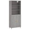 Dulap inalt, gri sonoma, 69,5x34x180 cm, lemn compozit