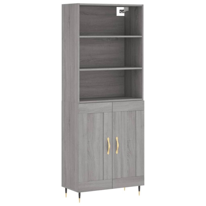 Dulap inalt, gri sonoma, 69,5x34x180 cm, lemn compozit
