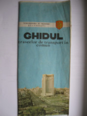 Ghidul traseelor de transport in comun Bucuresti (ITB) - anul 1982 foto