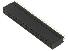 Conector şiruri pini soclu mamă 2,54mm 40 PIN THT pentru PCB
