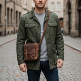 Borseta piele barbati Maro de Umar GreenWood&reg; - Calitate Superioara, Dimensiuni: 18 x 18 x 6 cm