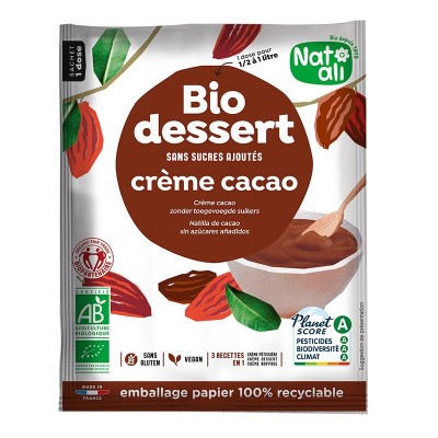 Desert crema cu cacao, bio, 45g, Nat-ali foto