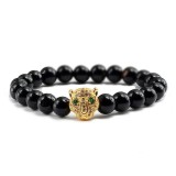 Cumpara ieftin Bratara unisex leopard, BT127, Negru/Auriu