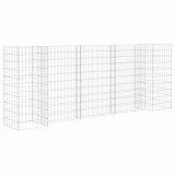 Cumpara ieftin Jardiniera gabion in forma de H, 260 x 40 x 100 cm, sarma otel