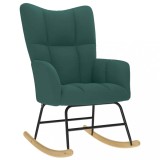 Cumpara ieftin Scaun balansoar, verde &icirc;nchis, material textil