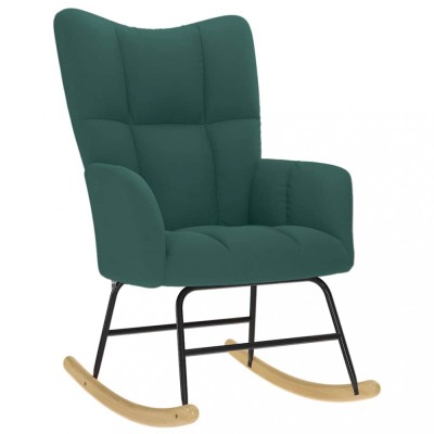 vidaXL Scaun balansoar, verde &amp;icirc;nchis, material textil 4016794 foto