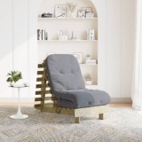 Cumpara ieftin Canapea futon cu saltea, 60x206x11 cm, lemn de pin tratat